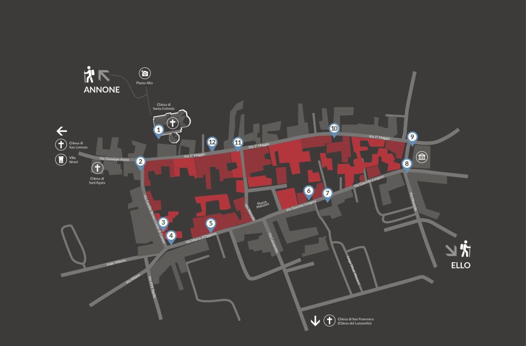 Mappa del percorso MUD di Oggiono